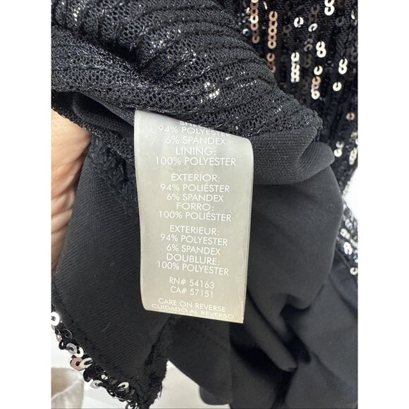 NWT Calvin Klein Women's Size 6 Bkack Short Sleeve Sequin Sheath Cocktail Dress - Picture 10 of 11